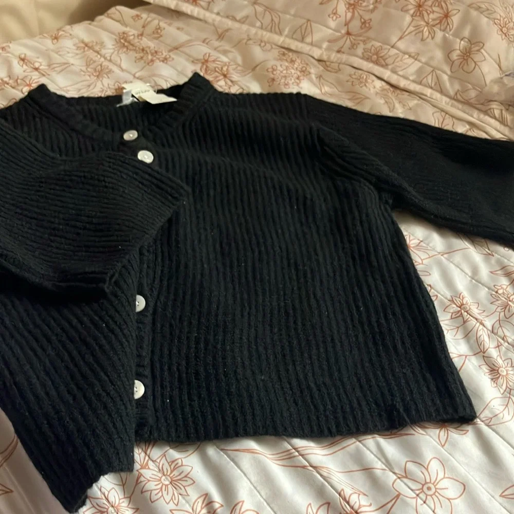 Aerie Black Ribbed Knit Top - Picture 4 of 4